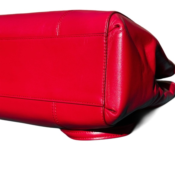 Coach Christie Carryall Leave Red Smooth Leather Satchel Removable Strap 14” - Picture 13 of 14